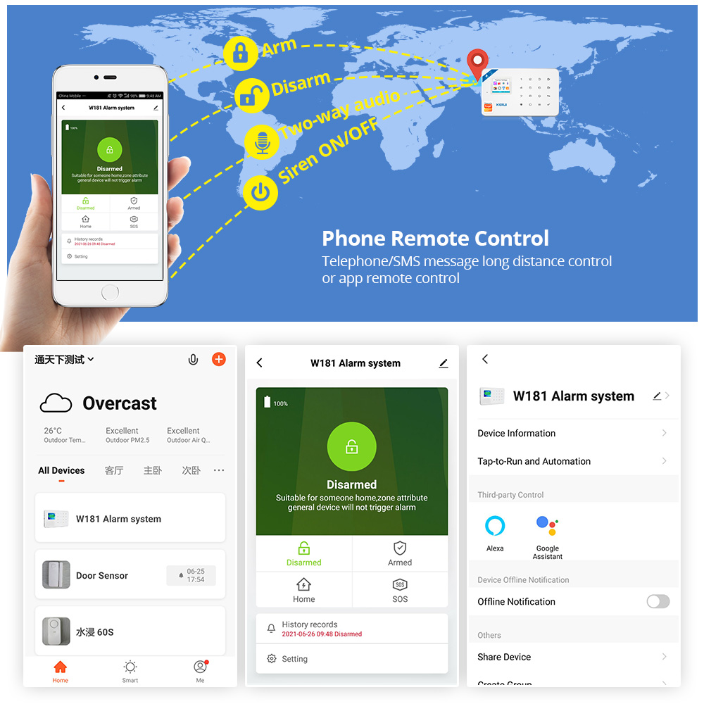 Kerui kit sistema de alarme se - Sim Gsm Alarm avaliação e preço